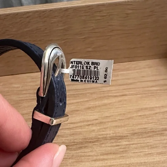 Brighton Navy Blue Leather Bracelet with Silver Infinity Design - Picture 3 of 4